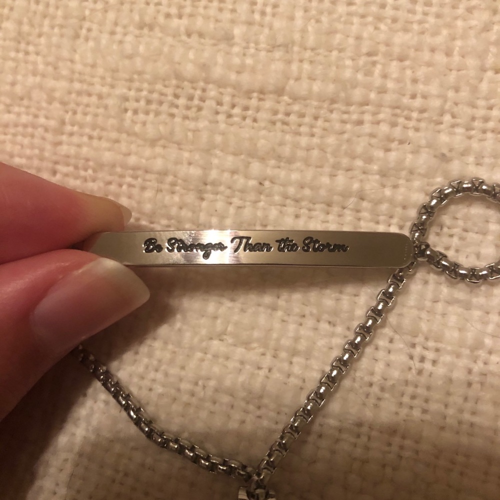 “Be Stronger Than The Storm” Silver Bracelet